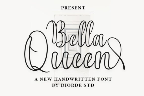 Bella Queen Outline: A Handwritten Font for Editorial Elegance