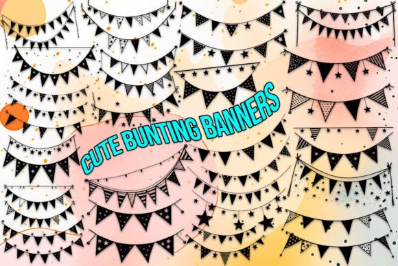 Cute Bunting Banners Font for Editorial Design