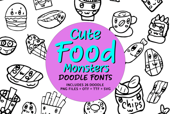 Cute Food Monsters Font for Business Branding